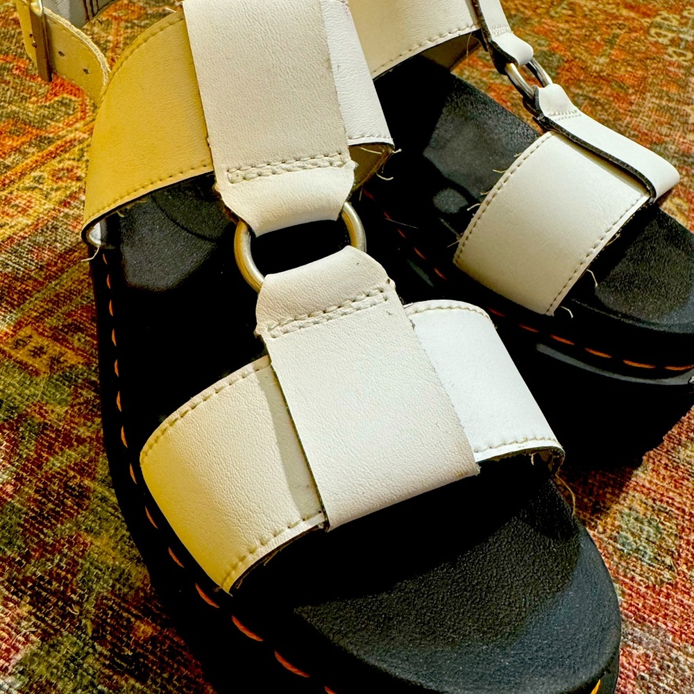 Dr martens white platform sandals